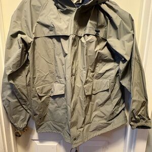 Columbia Men's Rain‎ Jacket Gray Lightweight Hooded Outdoor Shell Large